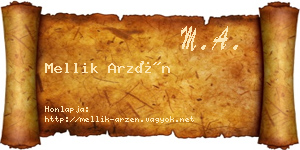 Mellik Arzén névjegykártya